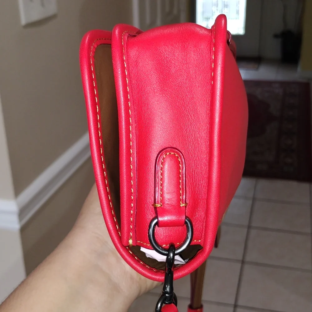 Coach x Disney Red Penny Crossbody with Mickey Mouse black sketched LIKE…